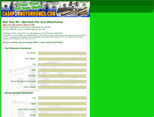 Tablet Screenshot of cashformotorhomes.com